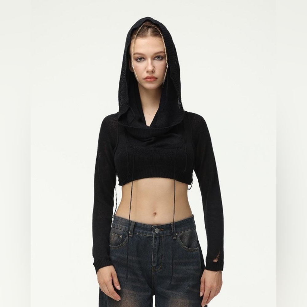 No Boundaries Cute Sexy RETRO Cropped Hoodie Size XS~Grunge Style